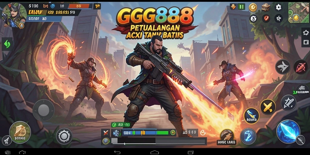 Tangkapan layar yang menunjukkan aksi seru dalam GGG888.